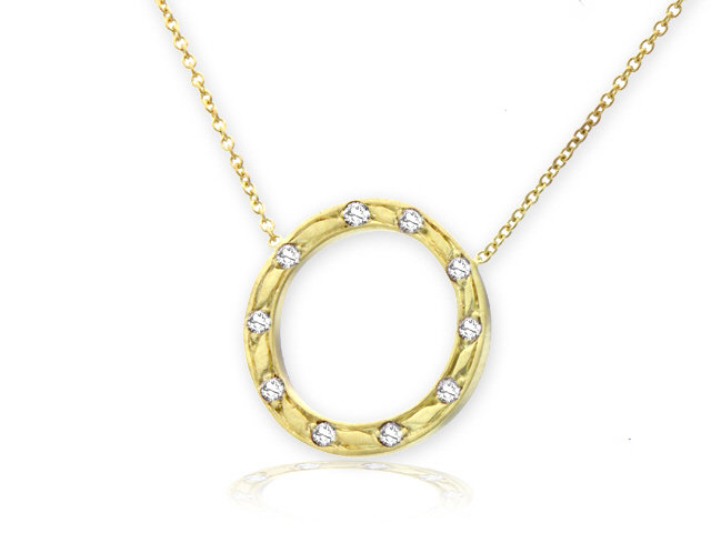 14k y/g Diamond Necklace