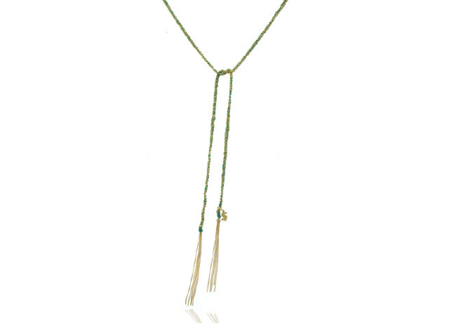 18k y/g lt. green balance lucky necklace