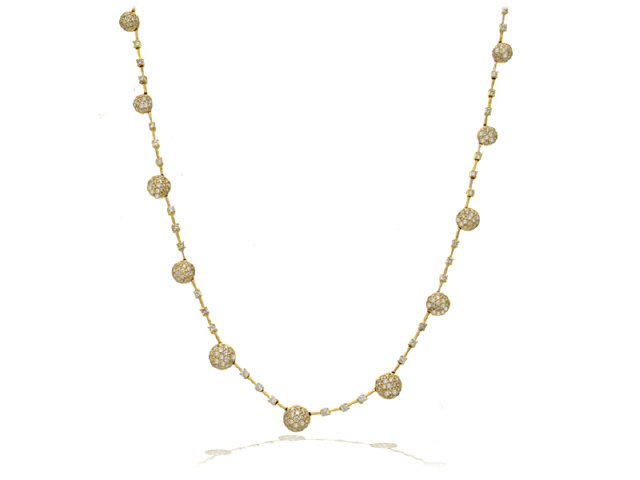 18K Y/G DIAMOND MULTI-CIRCLE NECKLACE