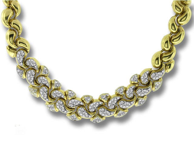 18K Yellow Gold Diamond Necklace