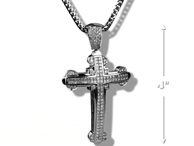 Platinum Diamond Cross with 14K White Chain