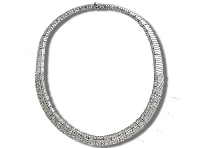18K White Gold Diamond Collar Necklace