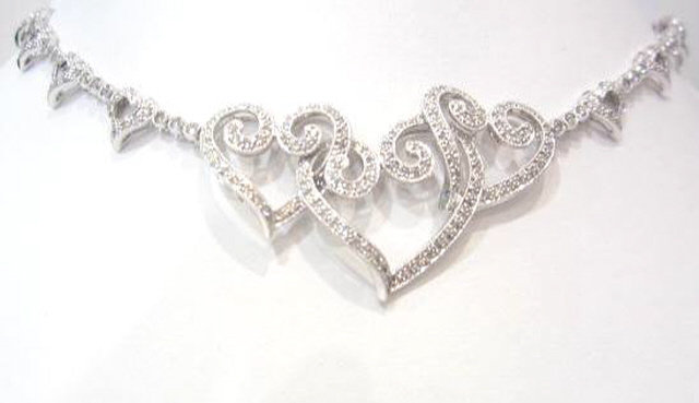 Whimsical 18K White Gold and Diamond Necklace