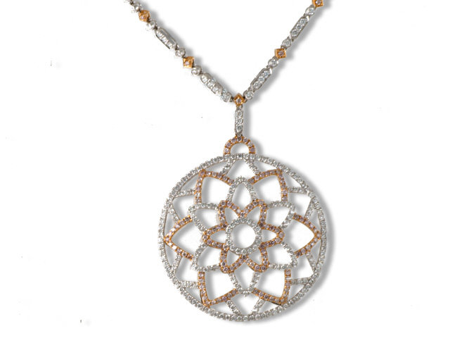 18K White and Rose Gold Diamond Necklace