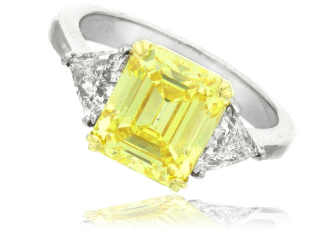 Platinum & 18K Fancy Yellow Diamond Ring