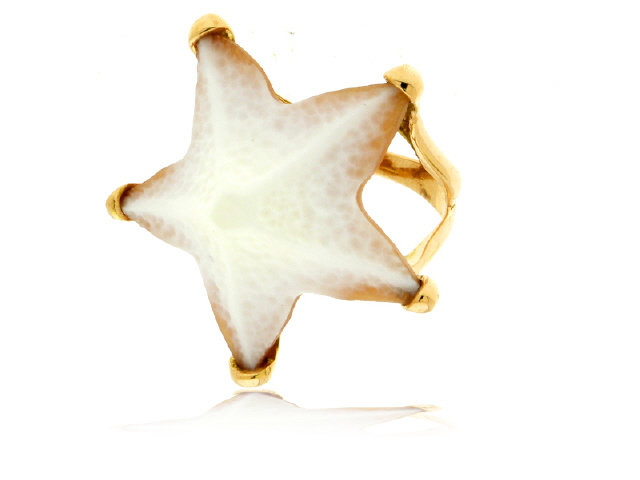 18K R/G CAMEO STARFISH RING
