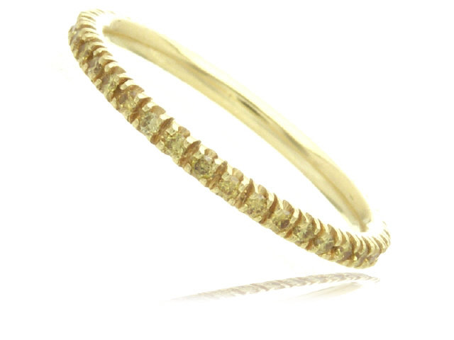 18K Y/G YELLOW DIAMOND BAND SIZE 5.5 YDIAS=0.27CTS
