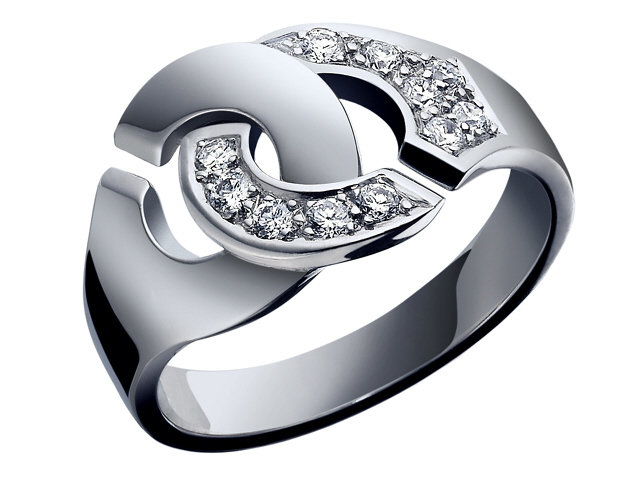 18K W/G DINH VAN MENOTTES DIAMOND RING