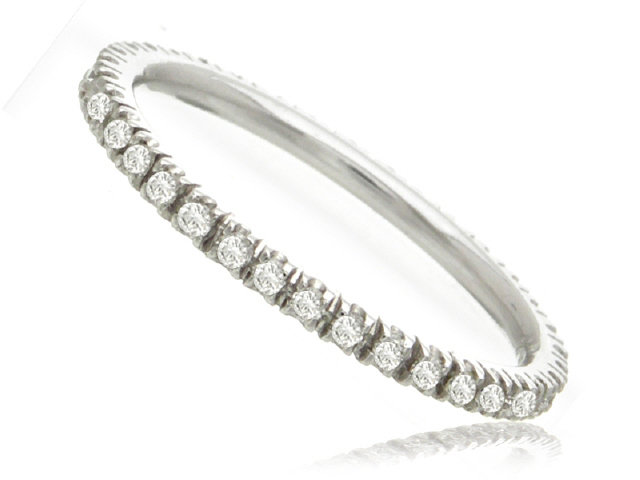 18K W/G DIAMOND ETERNITY BAND RING SIZE 5.5 DIAS=0.29C