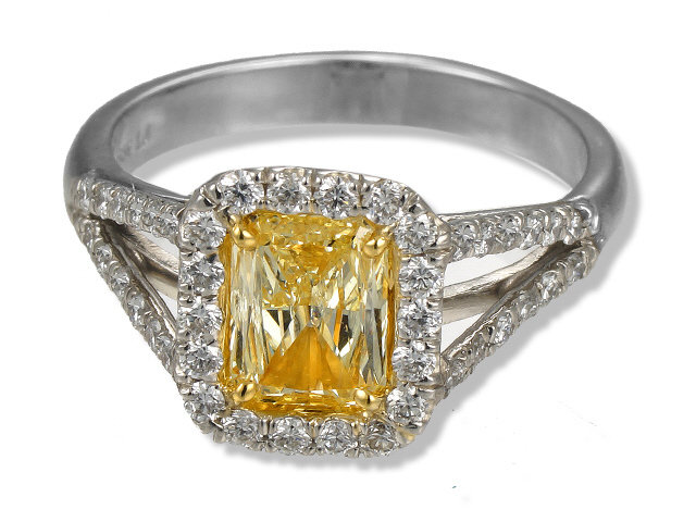 Platinum and 18K Yellow Gold Diamond Ring