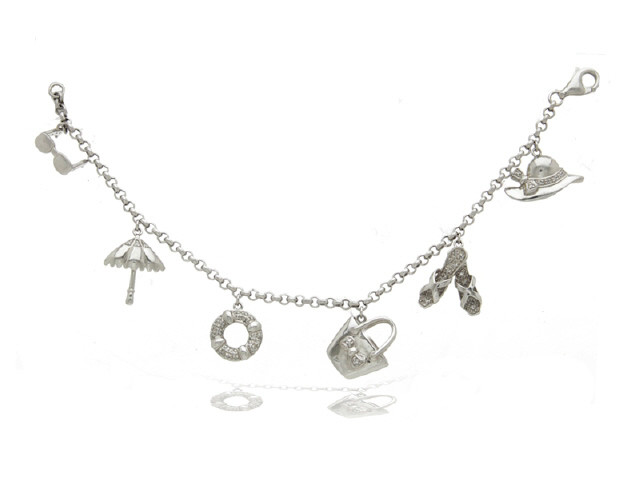 14KW DIA0.40CT CHARM BRACELET