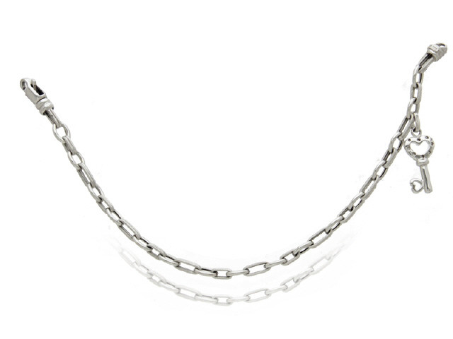 18KW DIA..10CT LINKS KEY CHARM BRACELET