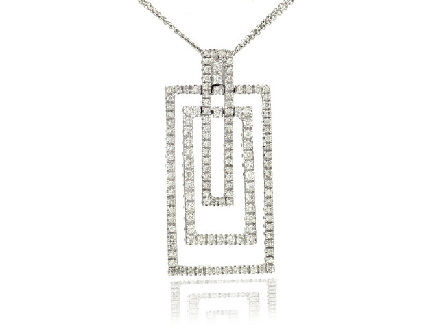 18KW DIA.1.48CT RECTANGULAR FASHION PENDANT
