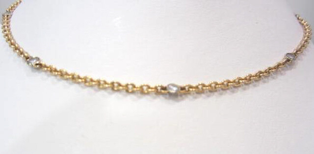 14K Yellow Gold Diamond by Yard Chain