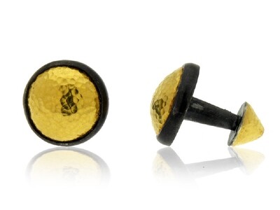 New 24K Yellow Gold and Silver Cufflinks