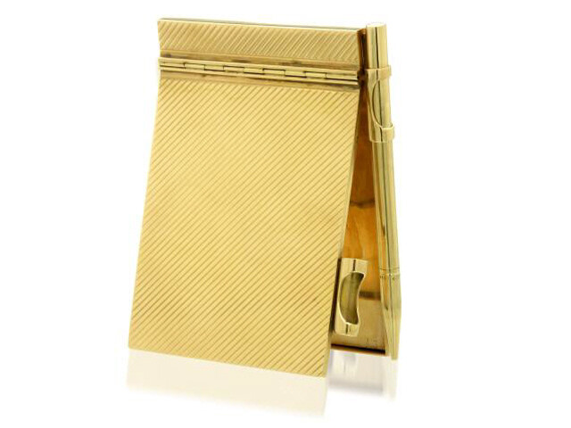 14K Y/G TIFFANY & CO. MEMO PAD W/ PENCIL