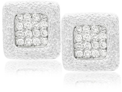 18k w/g Diamond 1.35ct cufflings
