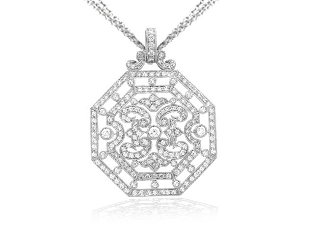 18K W/G DIAMOND PENDANT