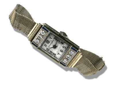 Platinum + 18K W/G Antique Diamond Concord Watch w/