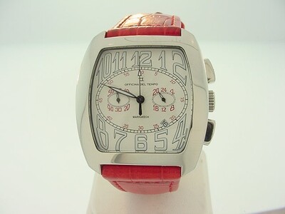 Officina Del Tempo Watch, S.Steel Red Strap