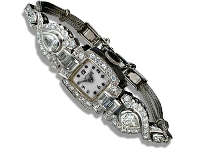 Platinum Vintage Diamond Hamilton watch