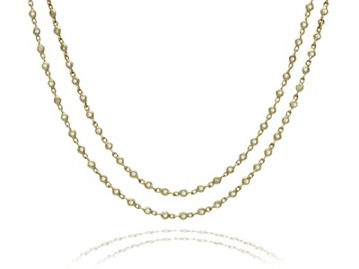 18K YELLOW GOLD DIA.0.70CTS DIA BY THE YRD NECKLACE