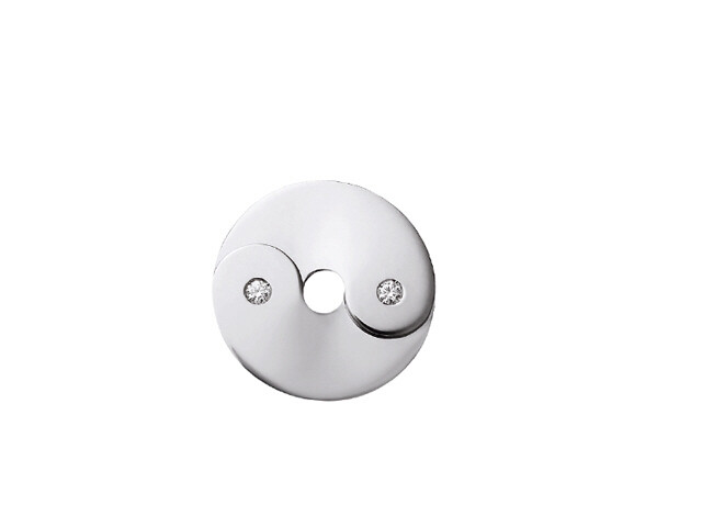 18K W/G DOUBLE SENS PENDANT 20MM W/ DIAS=0.07CTS