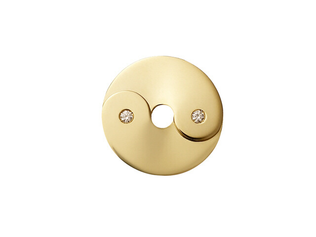 18K Y/G DOUBLE SENS DIAMOND PENDANT DIAS=0.07CTS