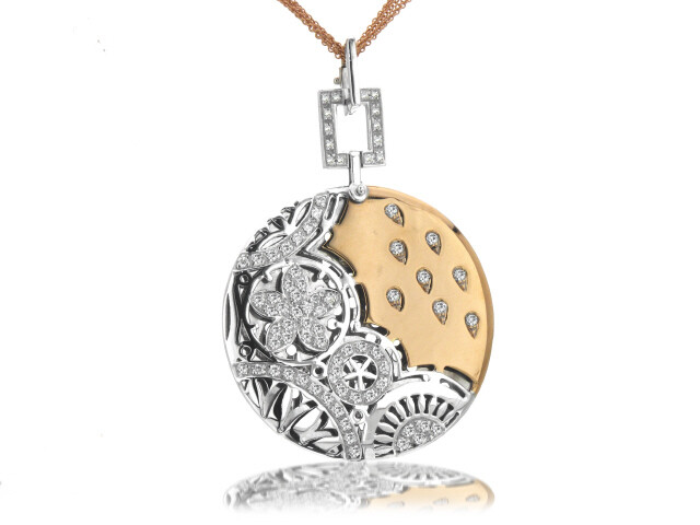 18K W/R/G "INDIA PERZIOSA" DIAMOND PENDANT