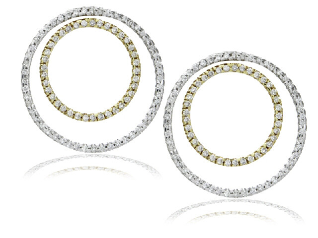 18KY/W DIA.1.26CT DANGLE EARRINGS