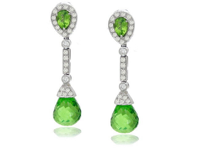 Peridot and Diamond Earrings