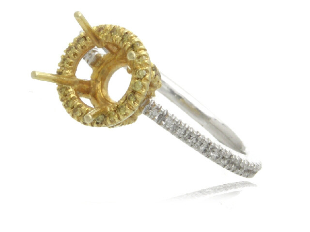 Diamonds in White and Yellow Gold Semi-Mount