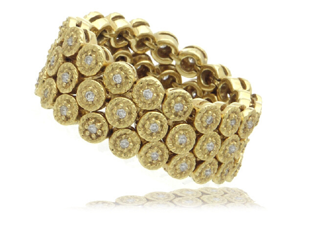 18KY DIA..27CT BAND FLEXIBLE RING