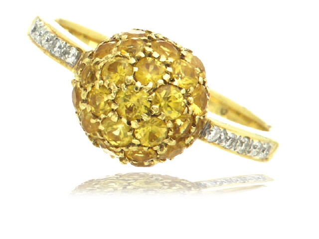 18KY DIA..08CT YS.2.12 SPHERE FASHION RING