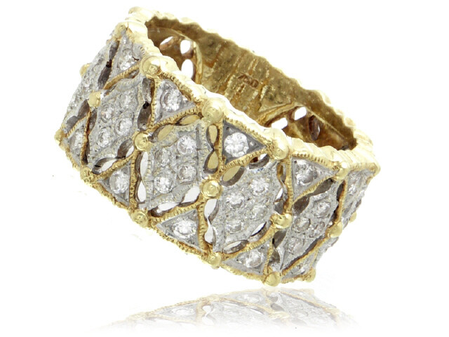 18KY DIA..62CT WIDE BAND RING