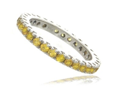 Yellow Sapphire and Gold Eternity Band Ring