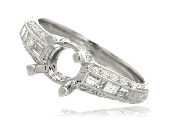 Platinum and Diamond Semi-Mount Ring