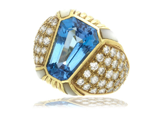 18KY BTOPAZ DIA.2.09CT FASHION RING