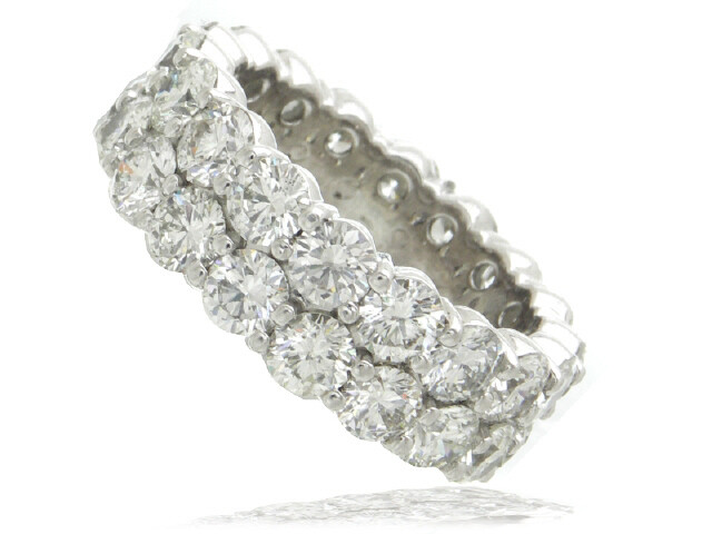 PLATINUM DIA..7.01CT DOUBLE ETERNITY RING