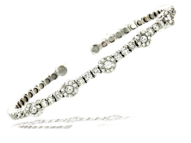 18K W/G DIAMOND BANGLE 63BR=1.67CTS