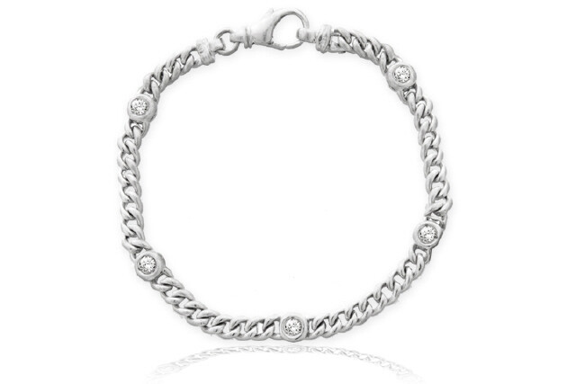 14K White Gold Diamond Bracelet