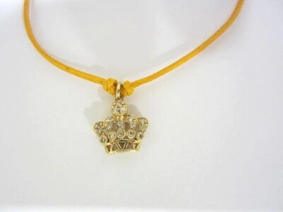 14K Yellow Gold Diamond Baby Crown Bracelet