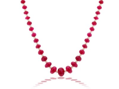 RUBY & PEARLS BEAD NECKLACE