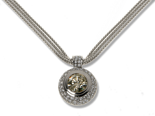 Platinum and Diamond Pendant