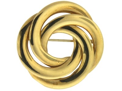 18K Yellow Gold Swirl Pin