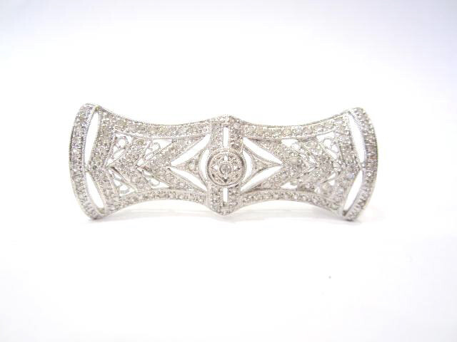 14K White Gold Pin with 1.50cts Diamond, 5.9 dwts