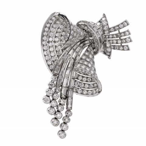 French Platinum Diamond Pin