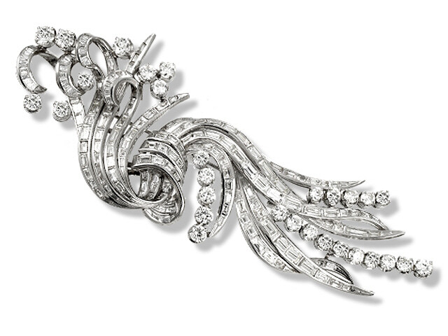 Platinum Diamond Brooch
