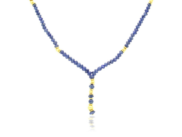 18KY BSAPP..90CT STRAND NECKLACE