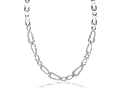18KW DIA.2.21CT OVAL LINK NECKLACE